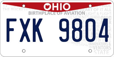 OH license plate FXK9804