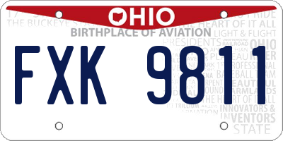 OH license plate FXK9811
