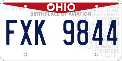 OH license plate FXK9844