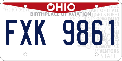 OH license plate FXK9861