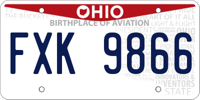 OH license plate FXK9866