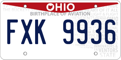 OH license plate FXK9936