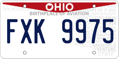 OH license plate FXK9975