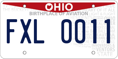 OH license plate FXL0011