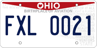 OH license plate FXL0021