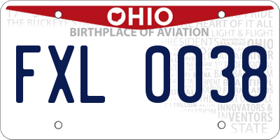 OH license plate FXL0038
