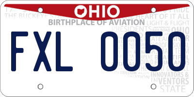 OH license plate FXL0050