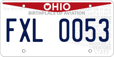 OH license plate FXL0053