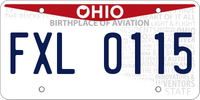 OH license plate FXL0115