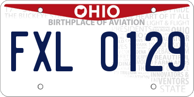 OH license plate FXL0129