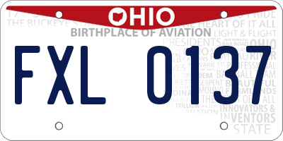 OH license plate FXL0137