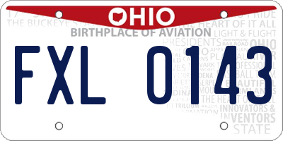 OH license plate FXL0143