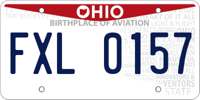 OH license plate FXL0157