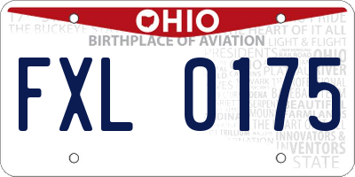 OH license plate FXL0175