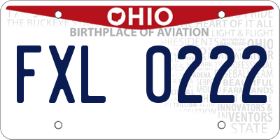 OH license plate FXL0222