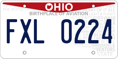 OH license plate FXL0224