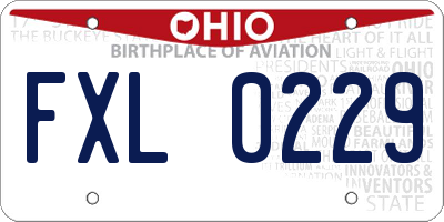 OH license plate FXL0229