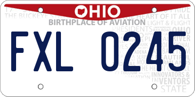 OH license plate FXL0245