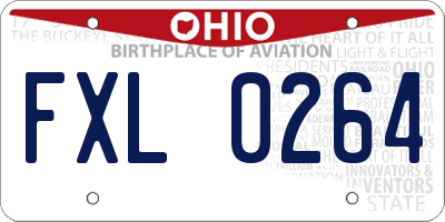 OH license plate FXL0264