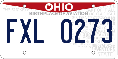 OH license plate FXL0273