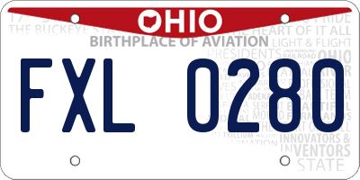 OH license plate FXL0280