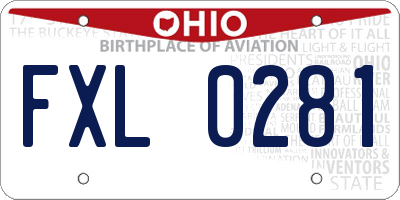 OH license plate FXL0281