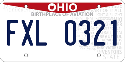 OH license plate FXL0321