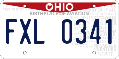 OH license plate FXL0341