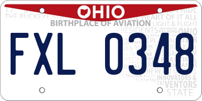 OH license plate FXL0348