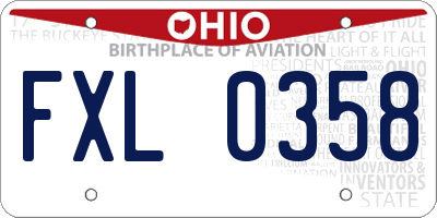 OH license plate FXL0358