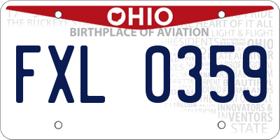 OH license plate FXL0359
