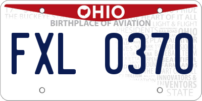 OH license plate FXL0370