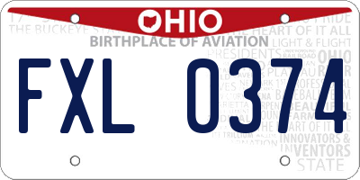 OH license plate FXL0374