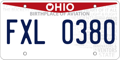 OH license plate FXL0380
