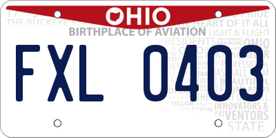 OH license plate FXL0403