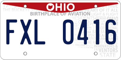 OH license plate FXL0416