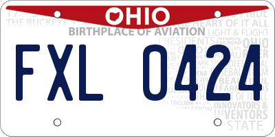 OH license plate FXL0424