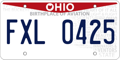 OH license plate FXL0425