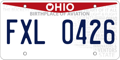 OH license plate FXL0426