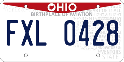 OH license plate FXL0428