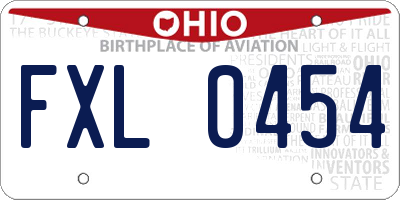OH license plate FXL0454