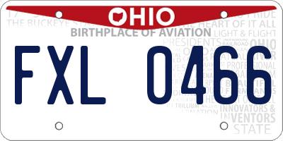 OH license plate FXL0466