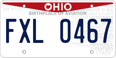 OH license plate FXL0467