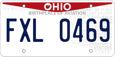 OH license plate FXL0469
