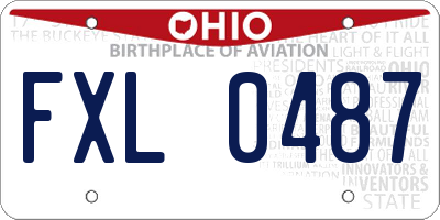 OH license plate FXL0487