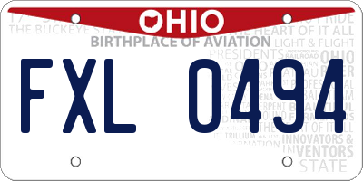 OH license plate FXL0494