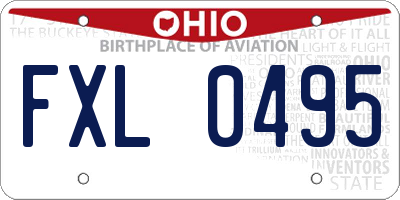 OH license plate FXL0495