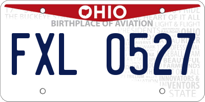 OH license plate FXL0527