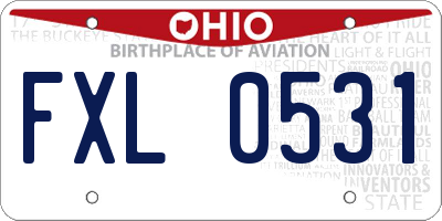 OH license plate FXL0531