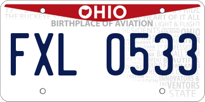 OH license plate FXL0533
